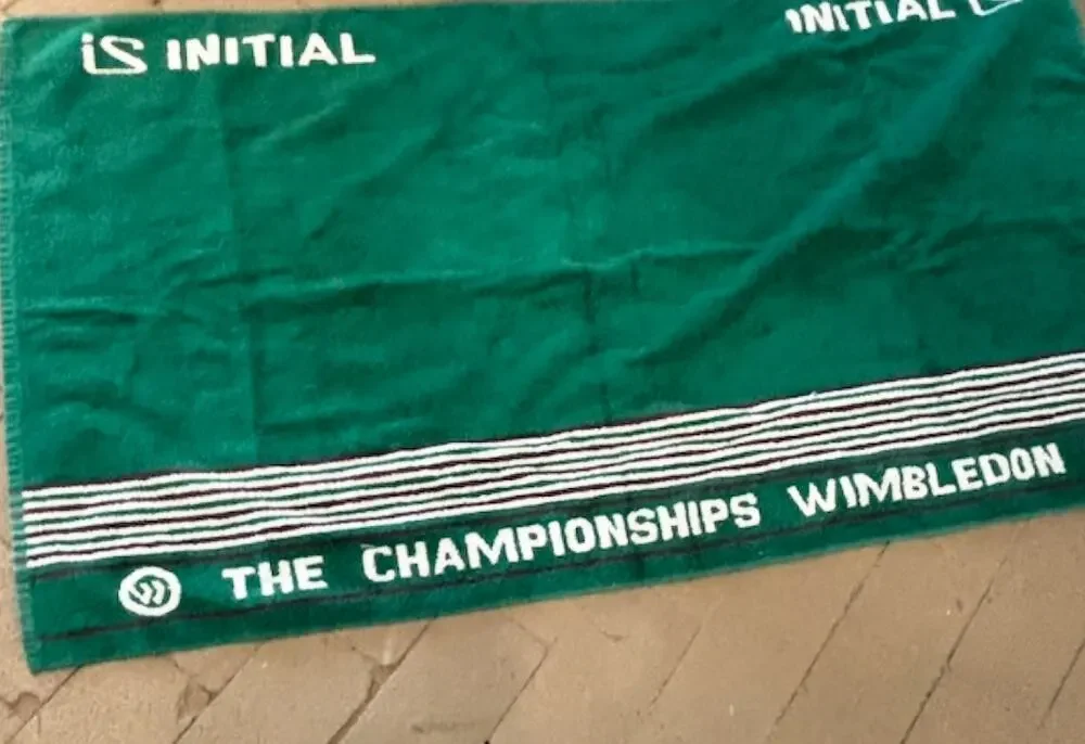Vintage 1988 Wimbledon Championship Green Tennis Towel